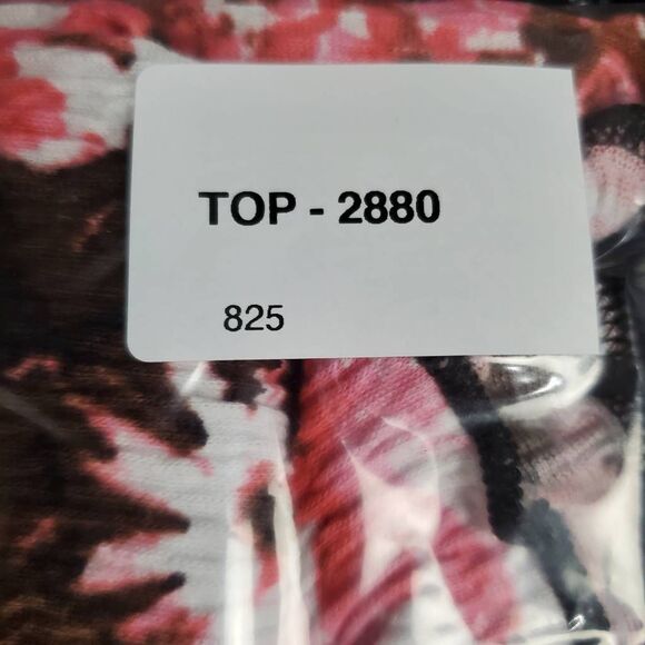 Susan Lawrence Pink Floral Smocked Top XL Short Sleeve Stretch - Picture 7 of 7